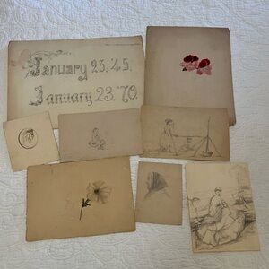 Collect of 8 Original 1800’s art pieces